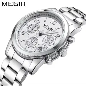 Silver Megir Chronograph Female Watch