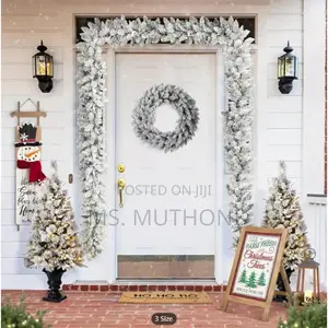 2.7 M Christmas Pine Garland Snow Flocking Cedar Rattan