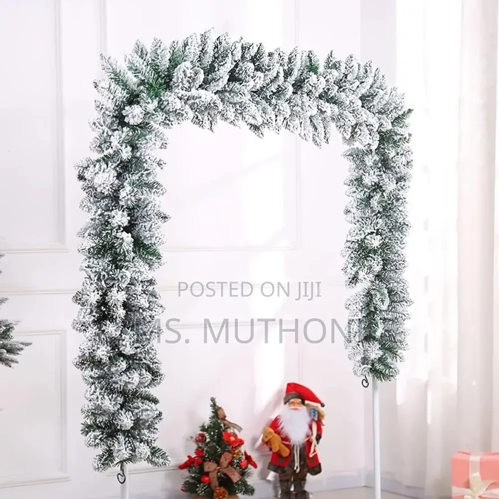 2.7 M Christmas Pine Garland Snow Flocking Cedar Rattan