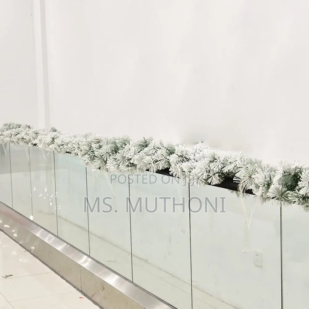2.7 M Christmas Pine Garland Snow Flocking Cedar Rattan