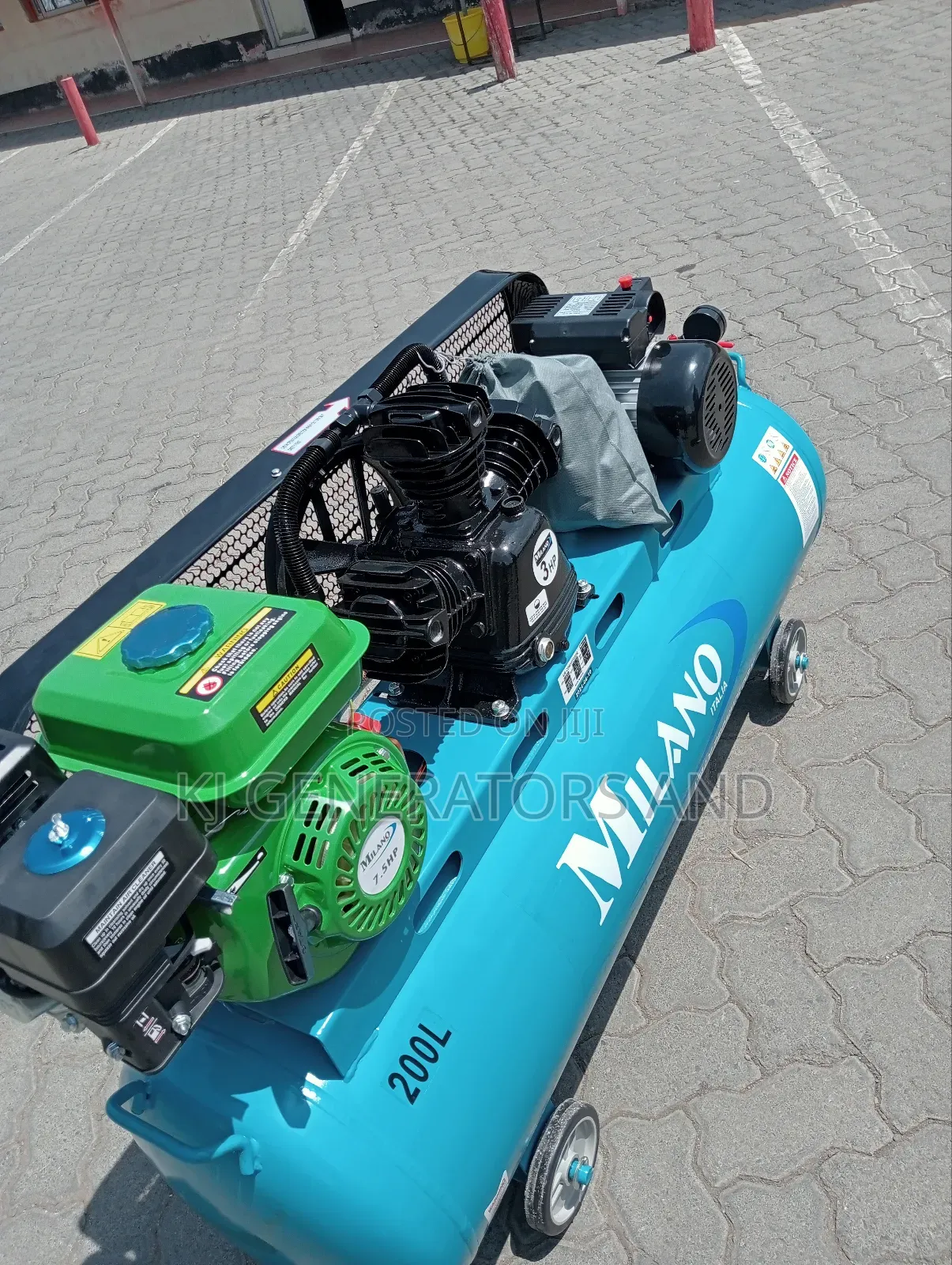 Milano Both Electric and Petrol Compressor 200l