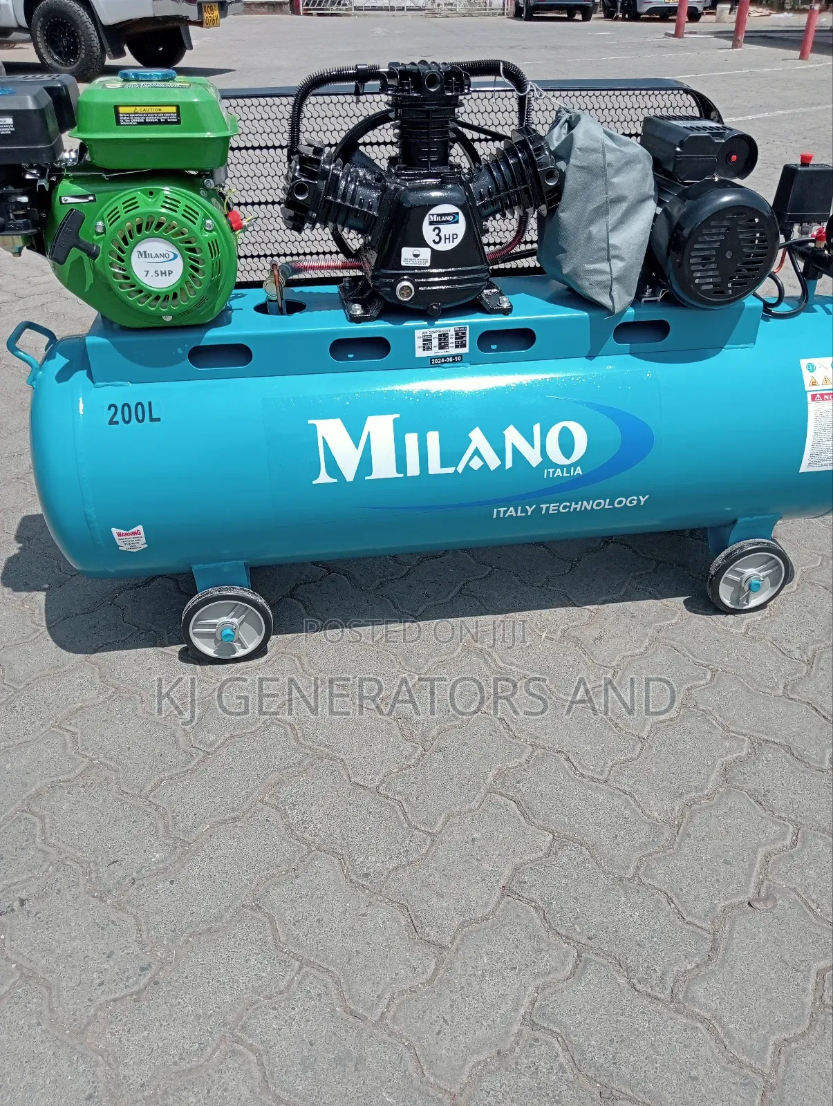 Milano Both Electric and Petrol Compressor 200l