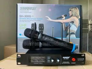 Double Shure Black Microphone