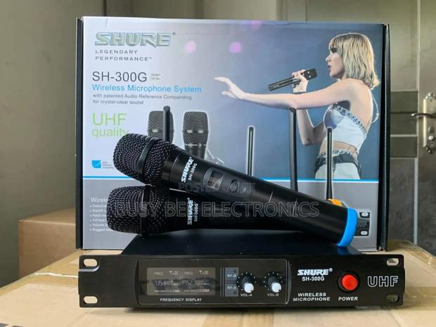Double Shure Black Microphone
