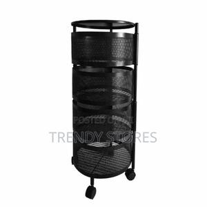 5 Tier Round Storage Rack With Wheels - thumbnail 2