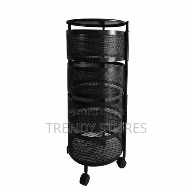 5 Tier Round Storage Rack With Wheels - main view