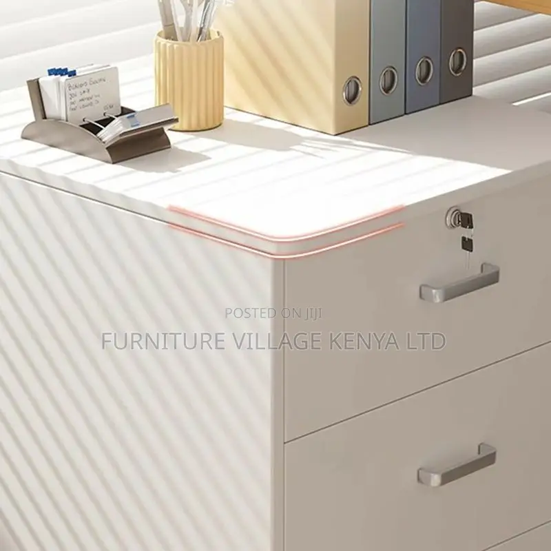 Filing Cabinet With Drawers and Wooden Frame