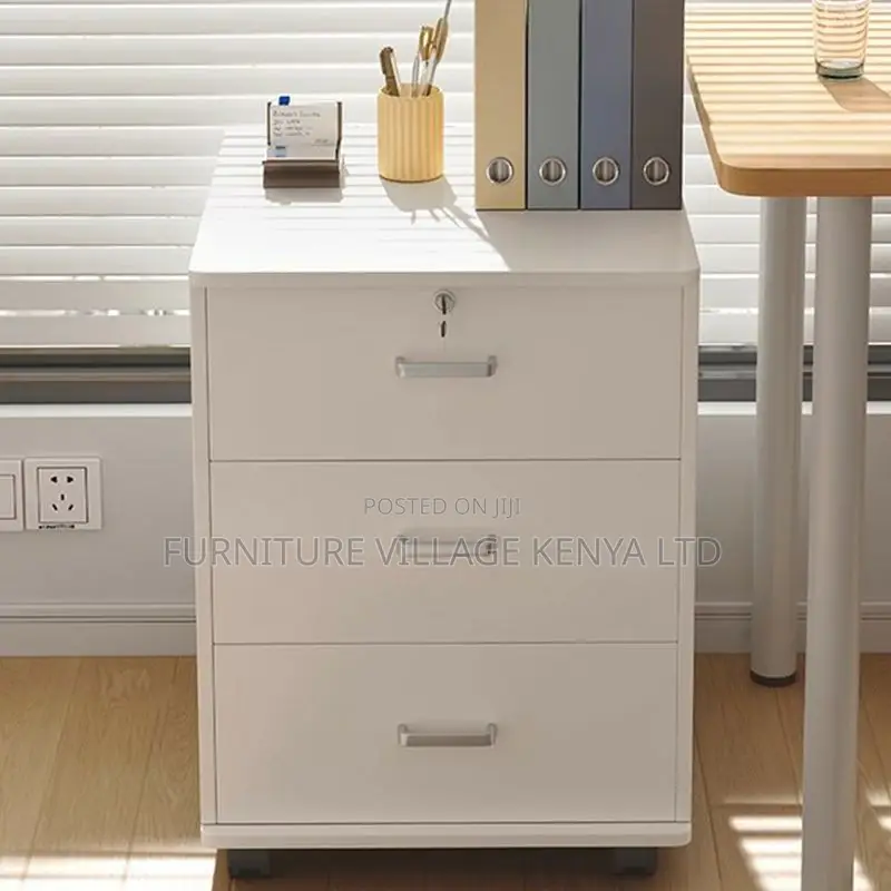 Filing Cabinet With Drawers and Wooden Frame