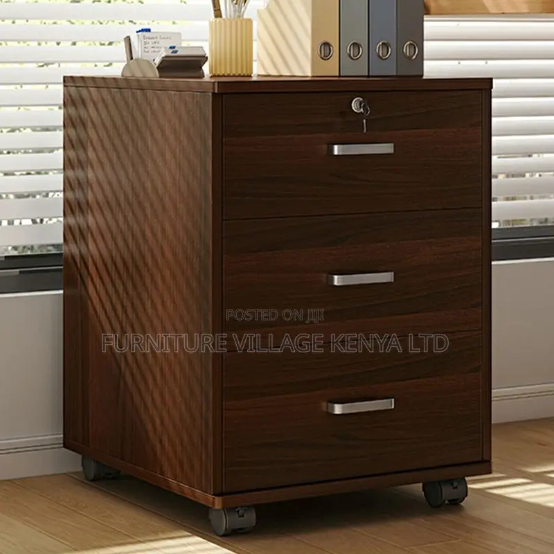Filing Cabinet With Drawers and Wooden Frame