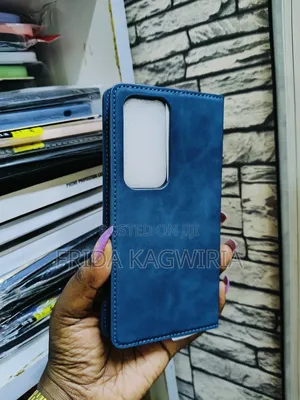 Oppo Reno 12 5g Blue Leather Flip Cover