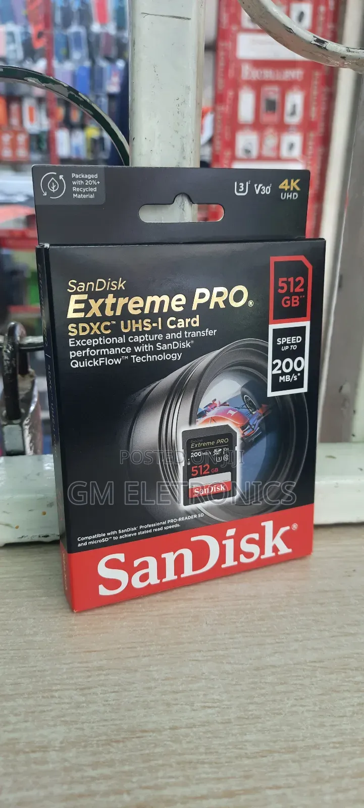 Original 512GB SDXC-UHS-1 Card 200mb/S Read 140mb/S Write.