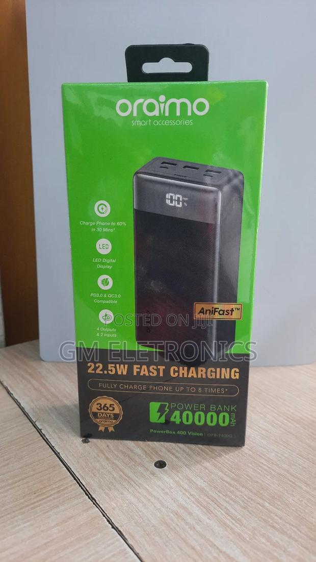 Oraimo Ultra Fast Charging (22.5W) 40000mah Power Bank.