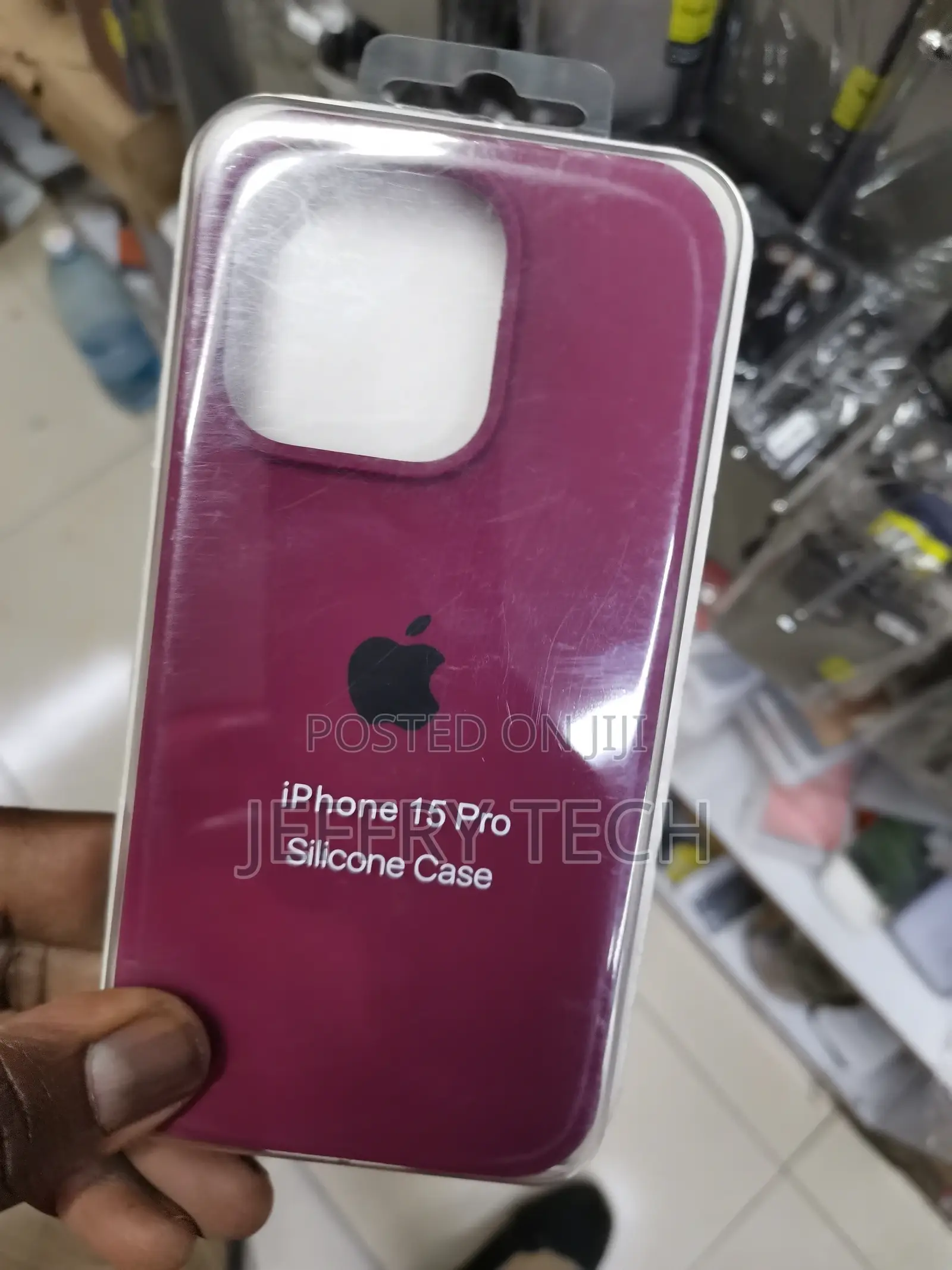 Silicone Case for iPhone 15 Pro -Burgundy-