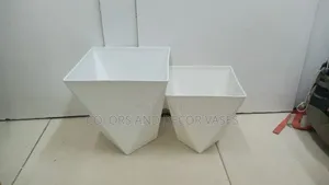 White Hexagon Vases in Stock