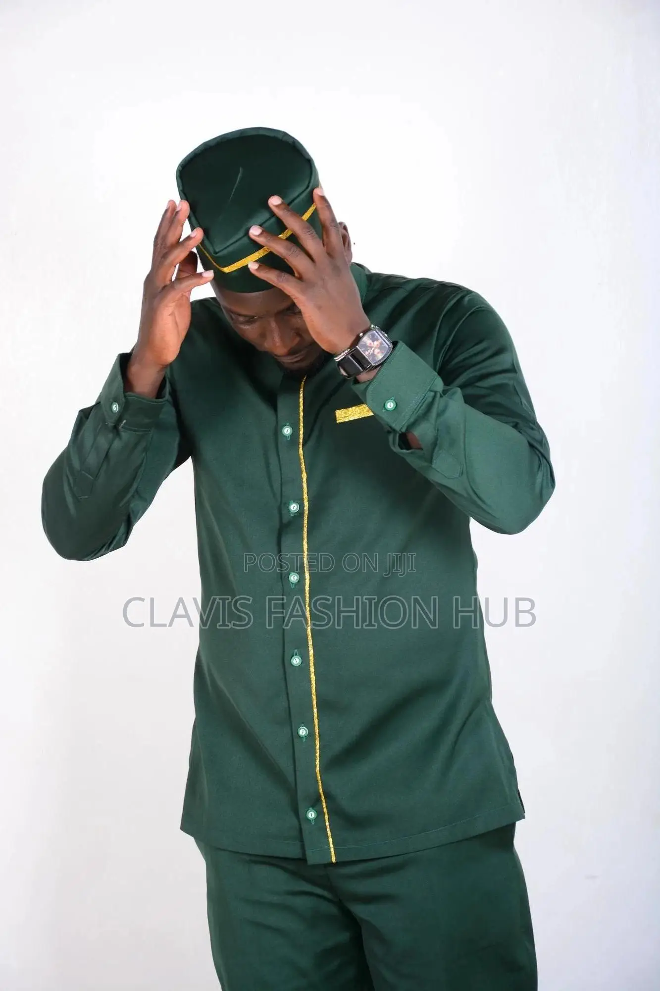 Designer Men Suit (Cap+ Shirt+ Trouser)