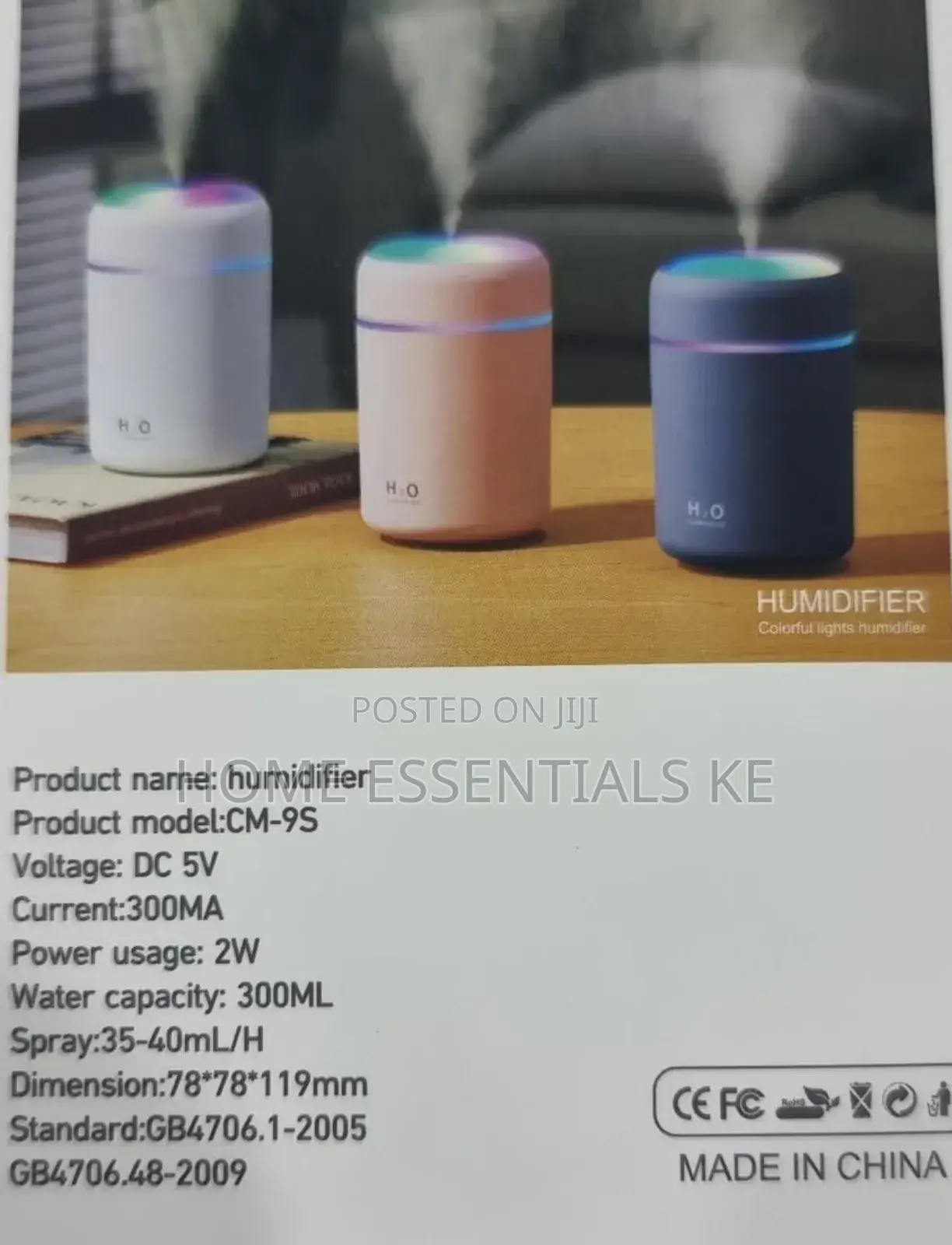 300mls Ultrasonic Humidifier/Diffuser
