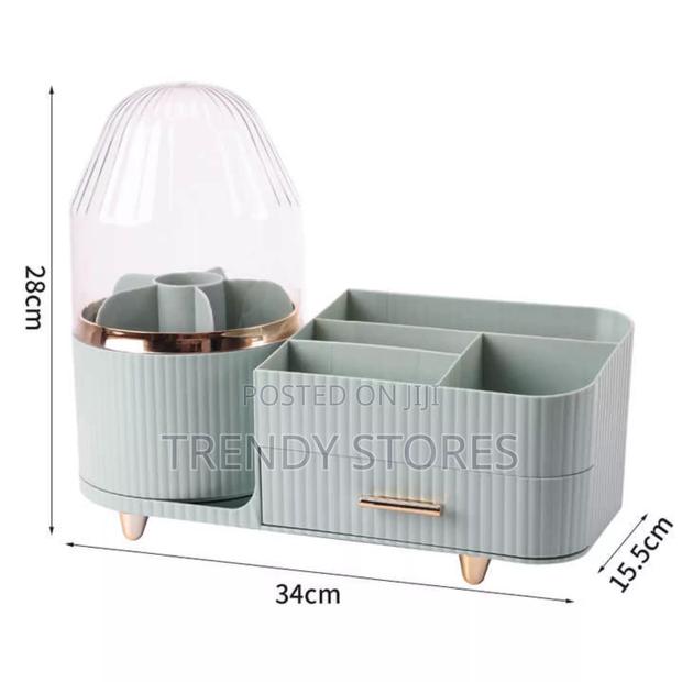 360°Green Makeup Organizer With Drawer