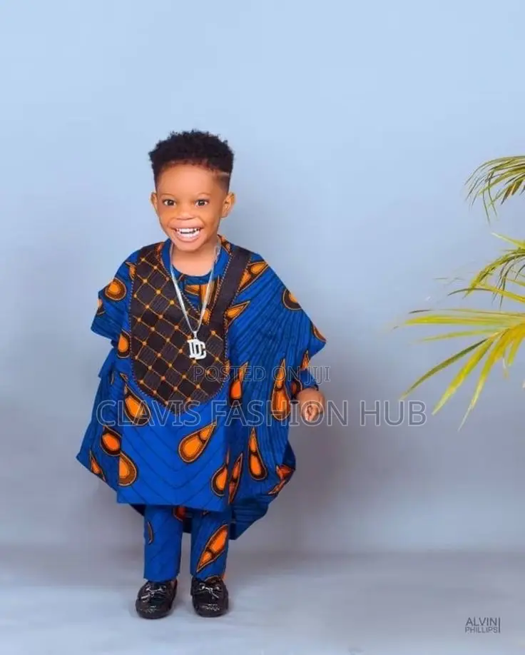 Kids Kitenge Agbada Suit