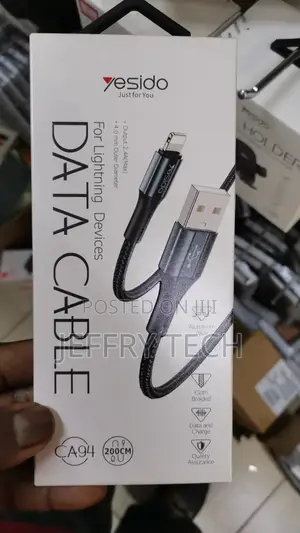 Yesido USB to 8 Pin Charging Cable, Length: 2m