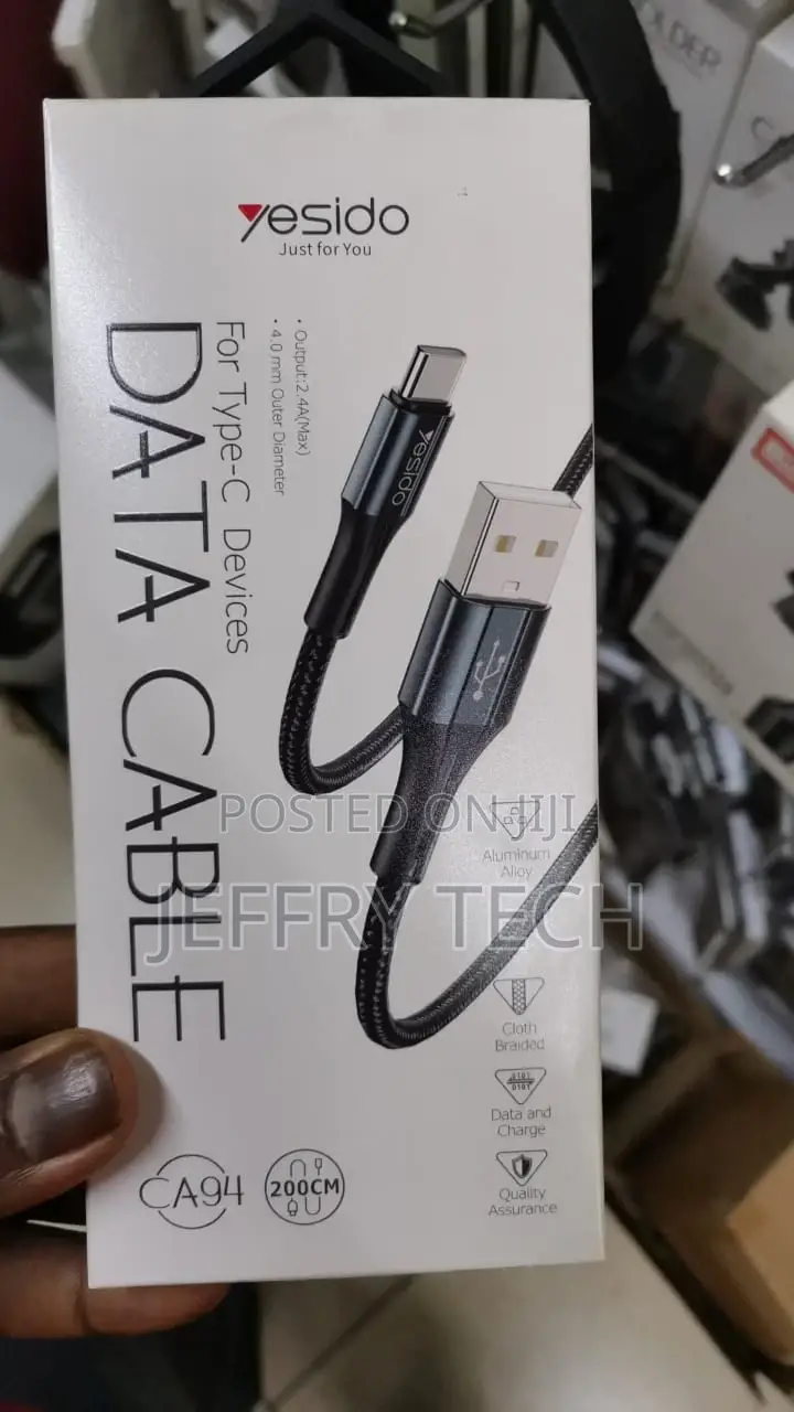 Yesido USB to USB-C / Type-C Charging Cable, Length: 2m