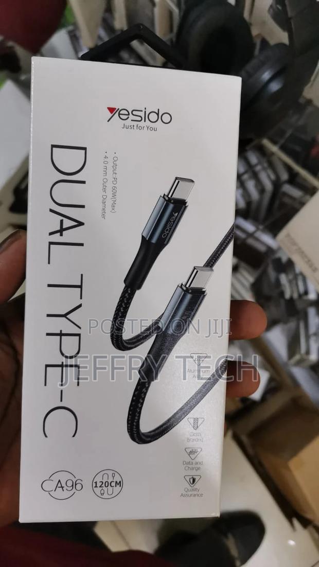 1.2M 60W Nylon Braided Fast Charging Type-C to Type-C Data C