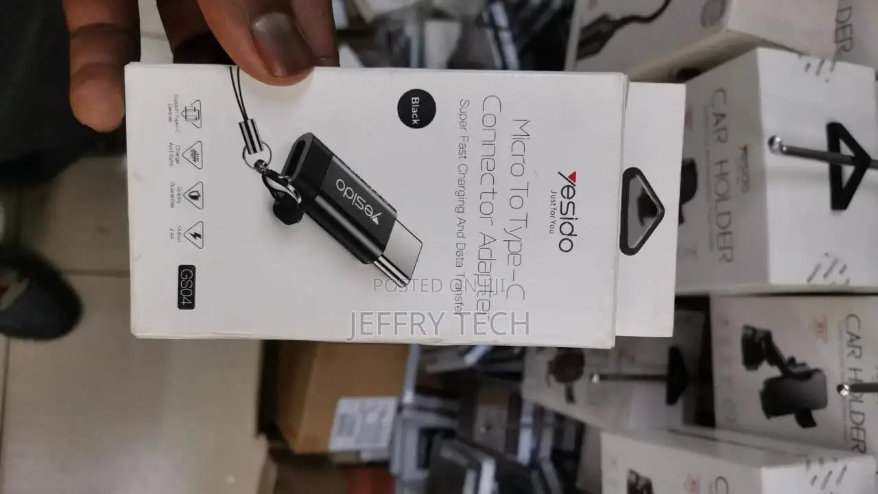 Yesido GS04 Micro to USB-C Connector Adapter – Black