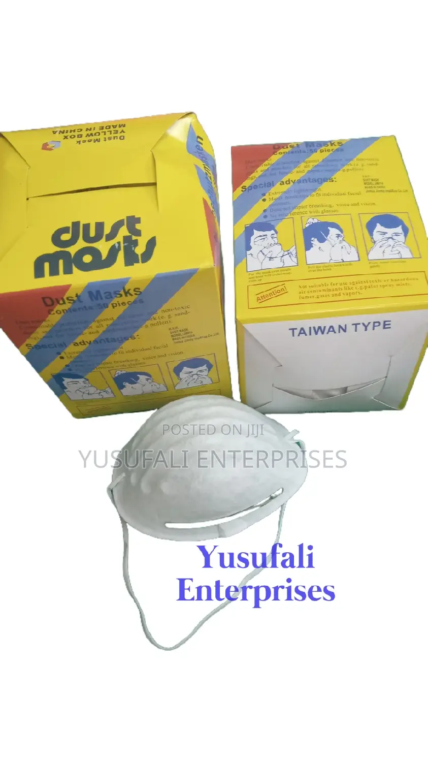 Yellow Box Dust Masks Taiwan Type Wholesale