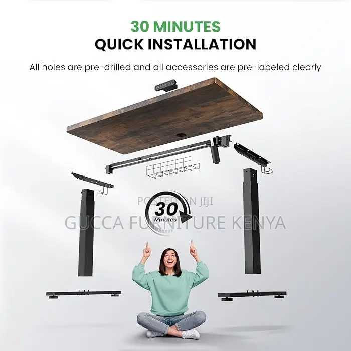 Office Desk: 1.2 Meters Adjustable Sit/Stand Electric Desk