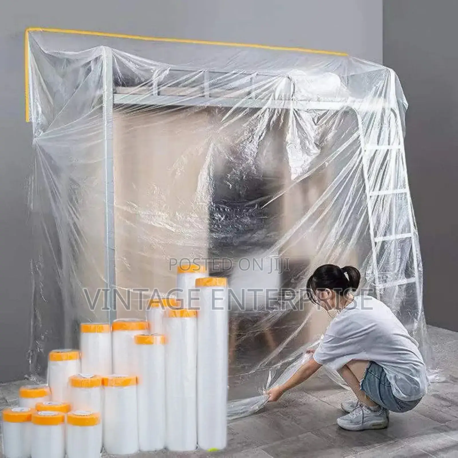 20m Self Adhesive Transparent Plastic Waterproof Dust Cover
