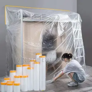 20m Self Adhesive Transparent Plastic Waterproof Dust Cover