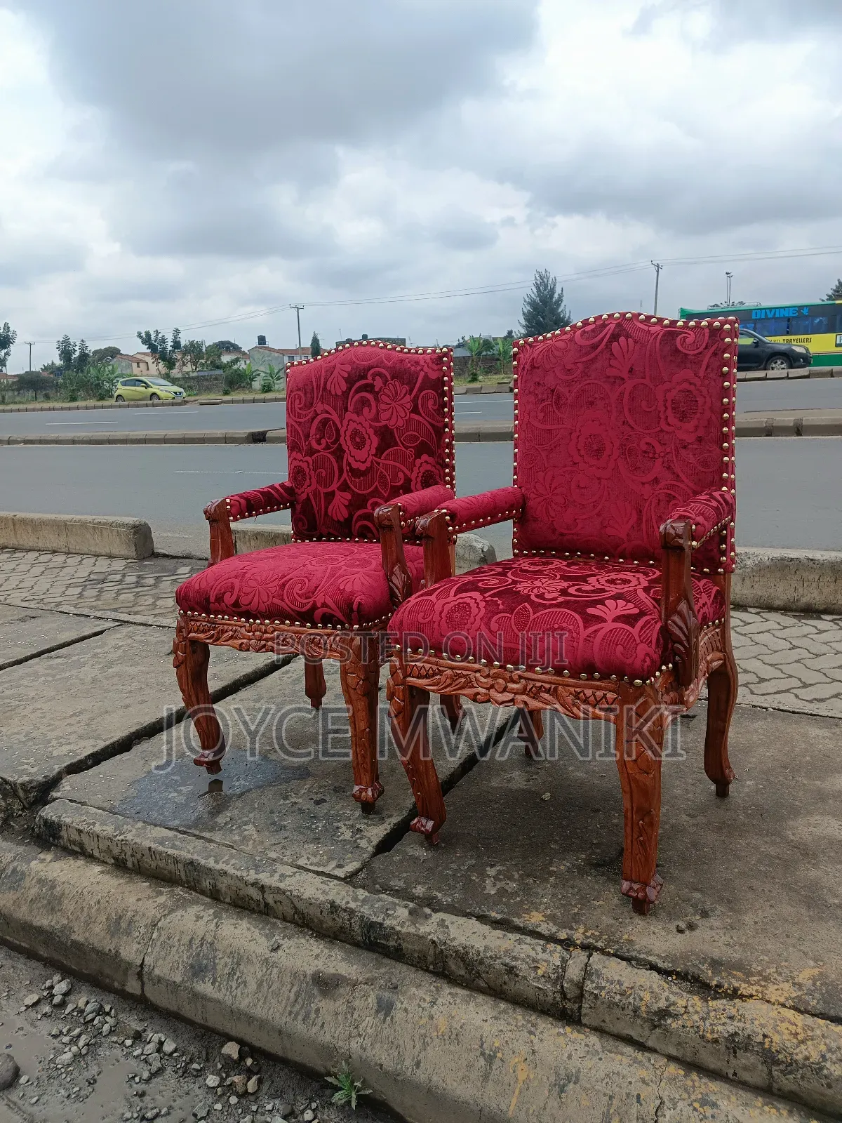 Antique Single Seats, Maroon Red 