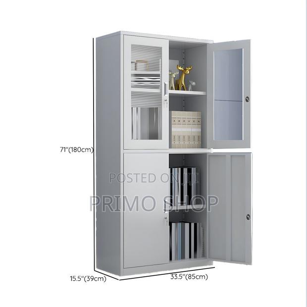 Office Cabinet -2 Doors Metallic Storage Cabinet in Gray - thumbnail 5