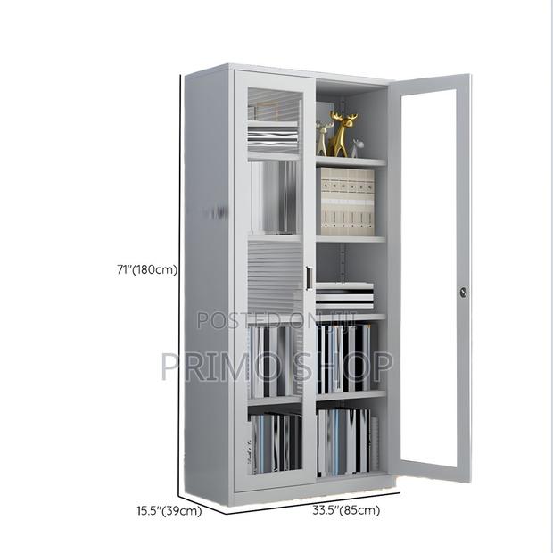 Office Cabinet -2 Doors Metallic Storage Cabinet in Gray - thumbnail 6