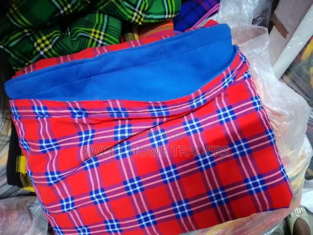 Masaai Shuka With Blue Fleece
