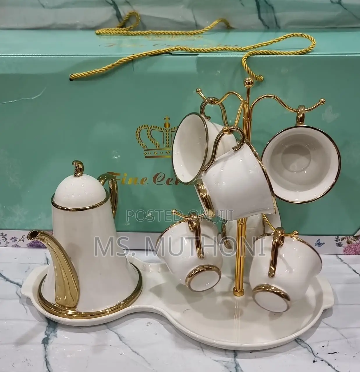 Fine Ceramic 9pc Tea Set