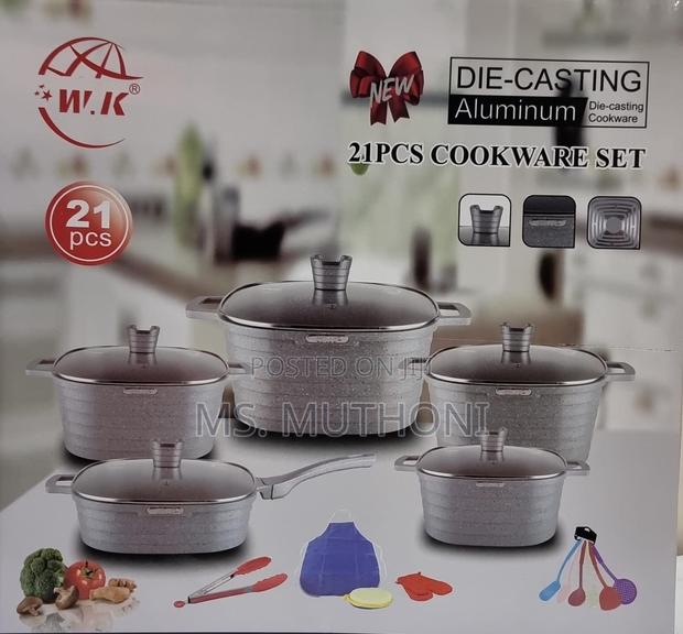 21pc Die Casting Aluminium Square Cookware Set - thumbnail 11