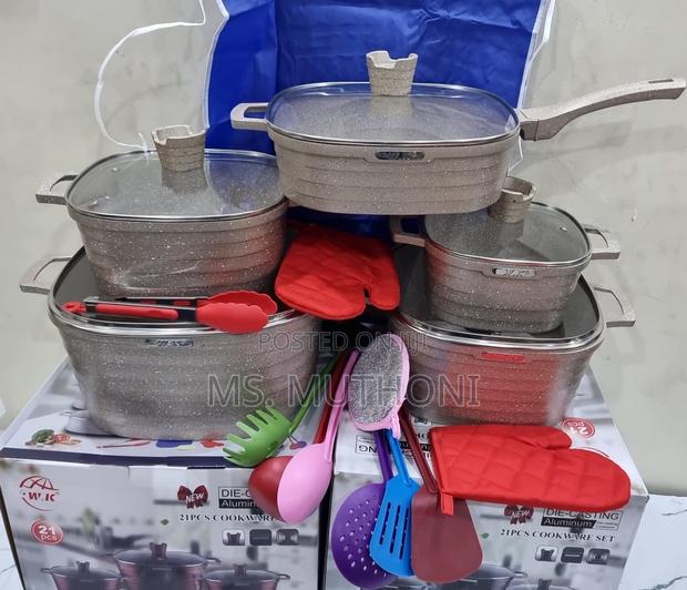 21pc Die Casting Aluminium Square Cookware Set - thumbnail 4