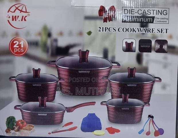 21pc Die Casting Aluminium Square Cookware Set - thumbnail 12