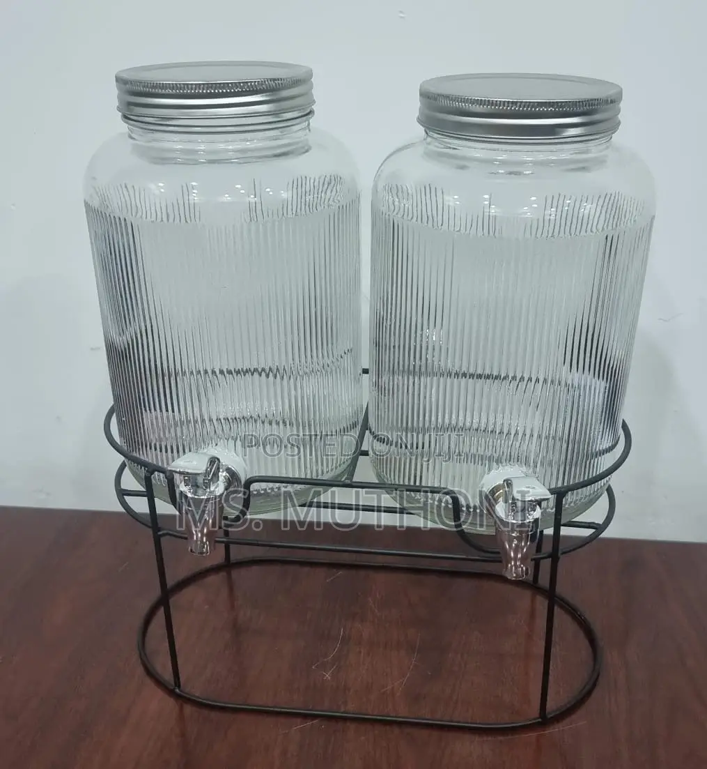 *Black Steel Base 2in1 Each 3.8L Clear Beverage Dispenser