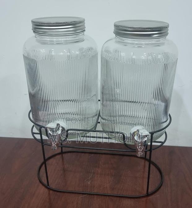 *Black Steel Base 2in1 Each 3.8L Clear Beverage Dispenser