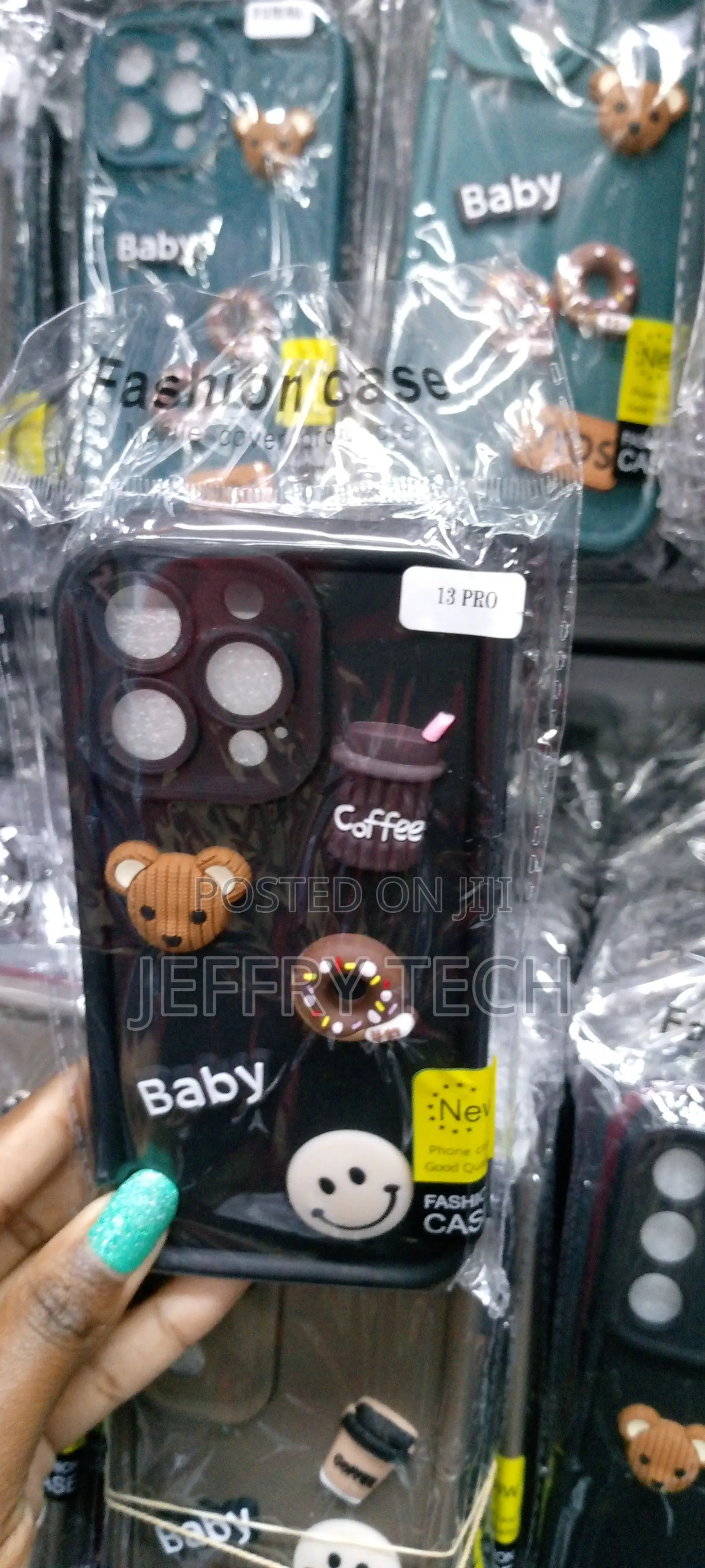 Bear Coffee iPhone 13 Pro Cute 3d Liquid Silicone Case