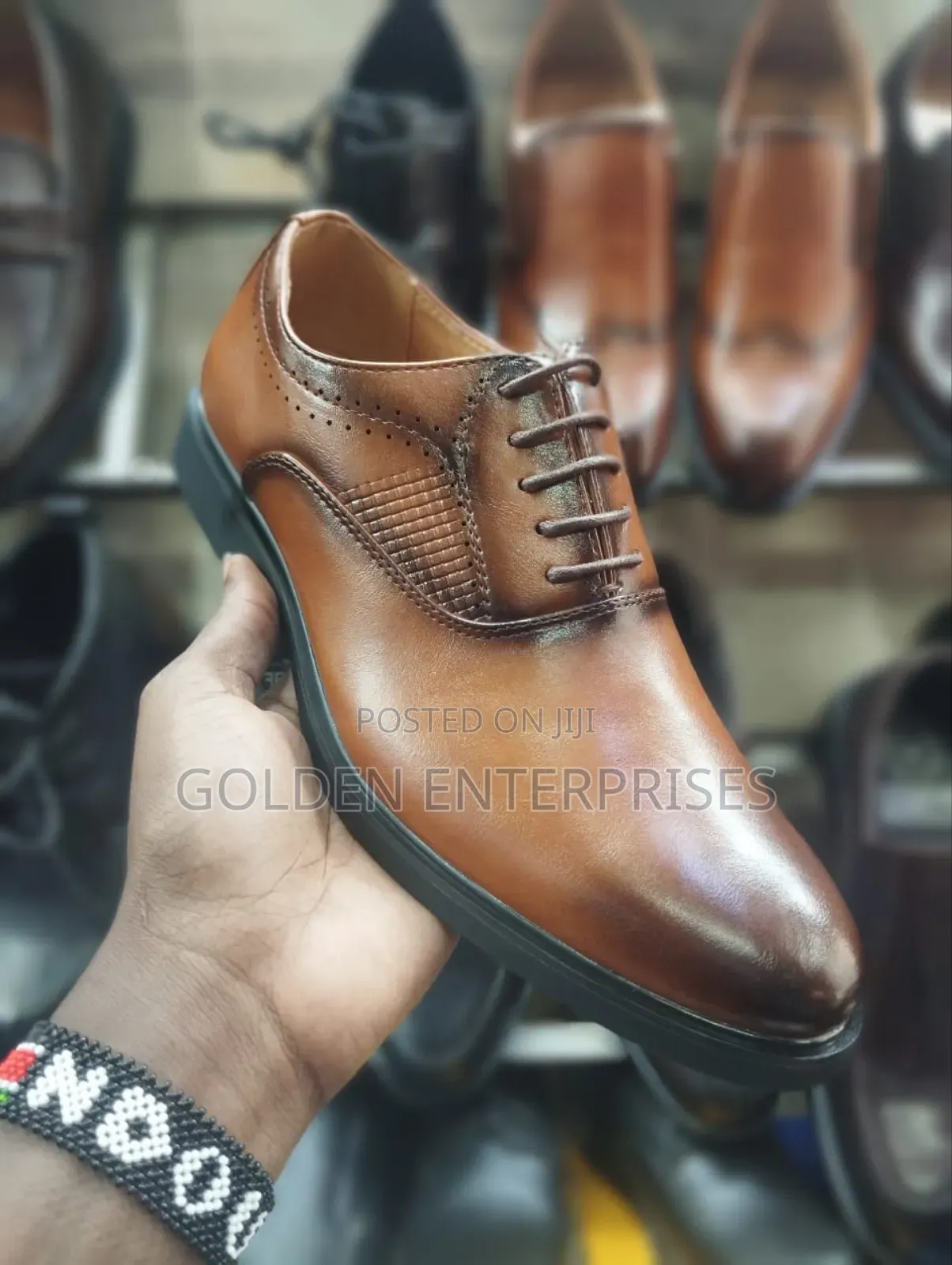 Brown Laced Official Leather Shoes 38-45