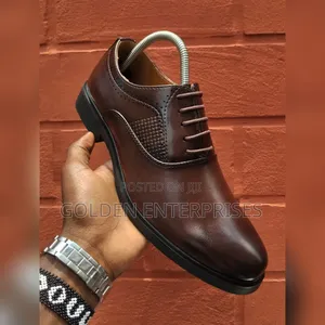 Dark Brown Leather Official Shoes 38-45