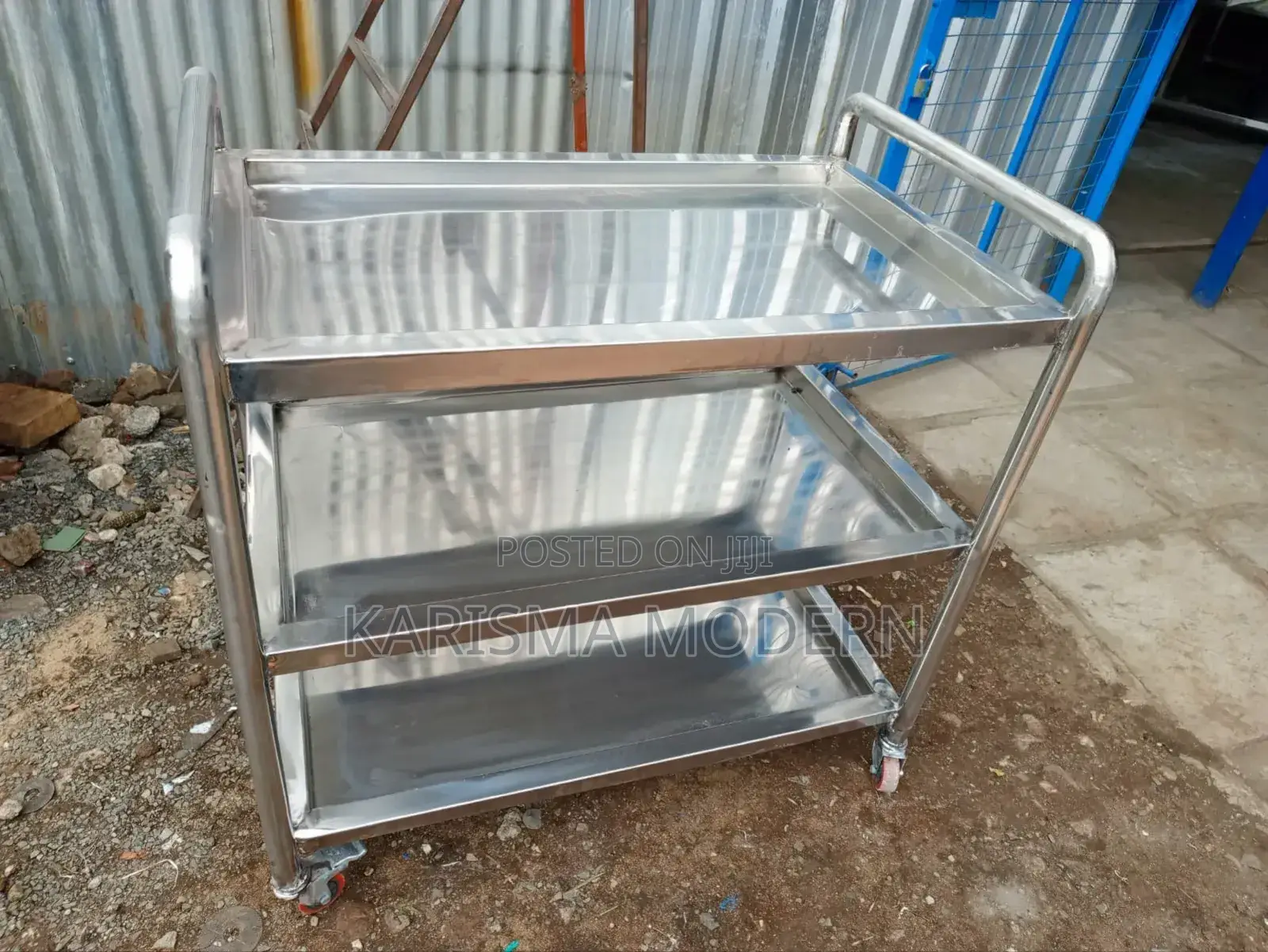Shinny Stainless Steel Three Tier Trolleys