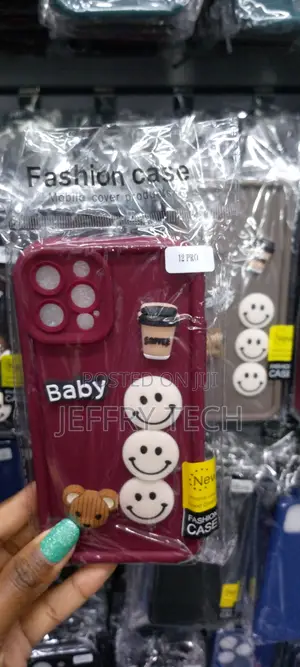 Cartoon 3D Coffee Case for iPhone 12 Pro-Burgundy-