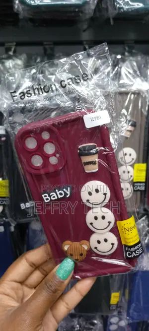 Cartoon 3D Coffee Case for iPhone 12 Pro-Burgundy-