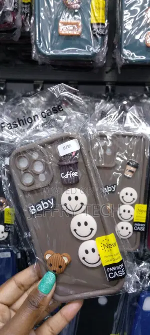 Cute 3D Cartoon Silicon Case for iPhone 12 Pro -Black-