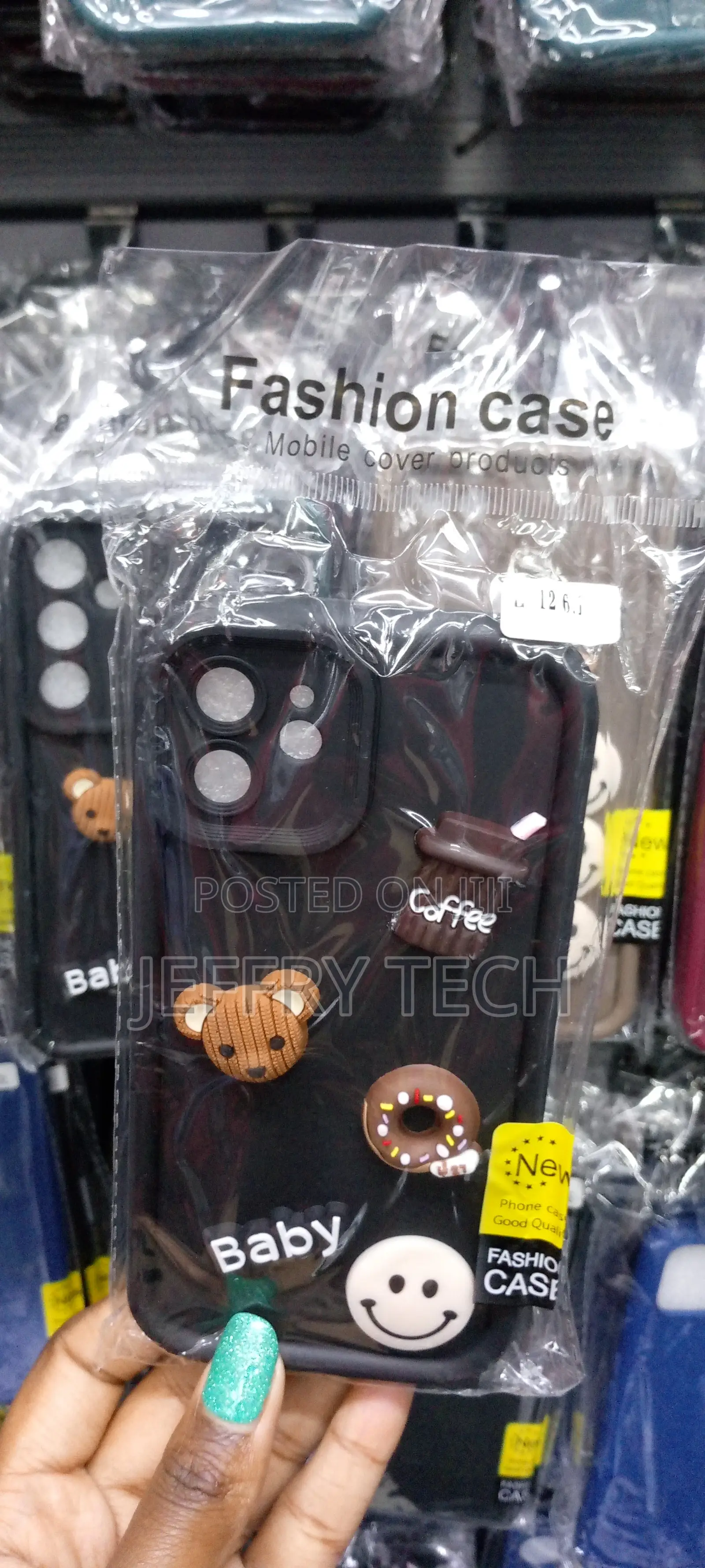 Cute 3D Cartoon Coffee Case for iPhone 12 Pro Max -Black-