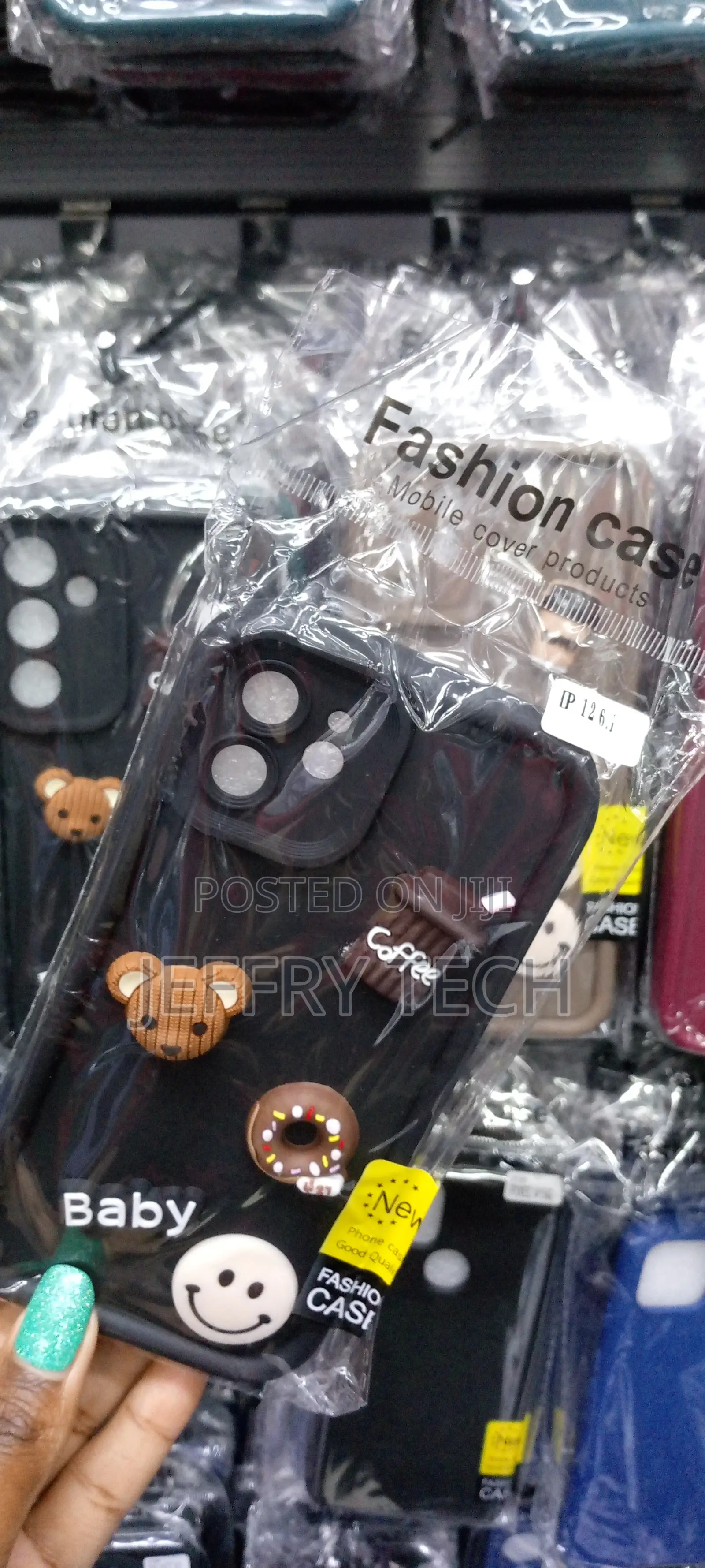 Cute 3D Cartoon Coffee Case for iPhone 12 Pro Max -Black-