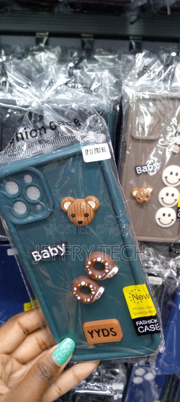 Cute 3D Bear Coffee Case for iPhone 11 Pro Max -Green- - thumbnail 3